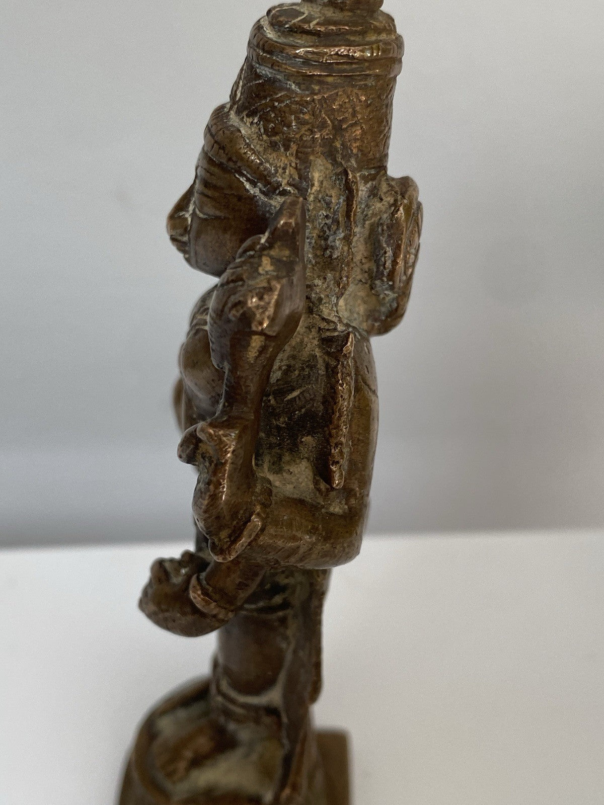 Antique Bronze Statue Vishnu Figure Sculpture 18th/ 19th Century Indian Hindu