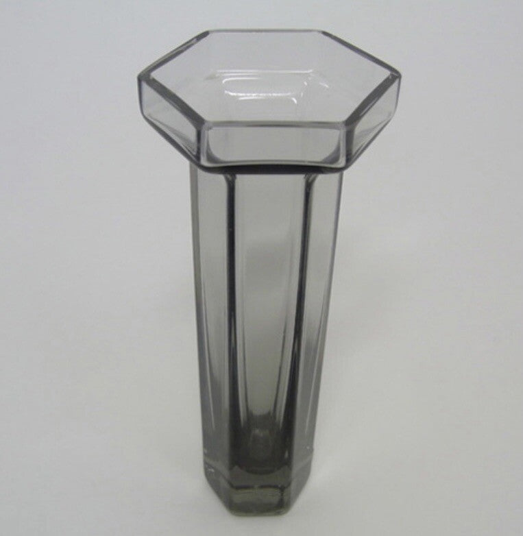 Original Wedgewood BRUTUS Hexagonal Vase Midnight Grey by Frank Thrower Vintage