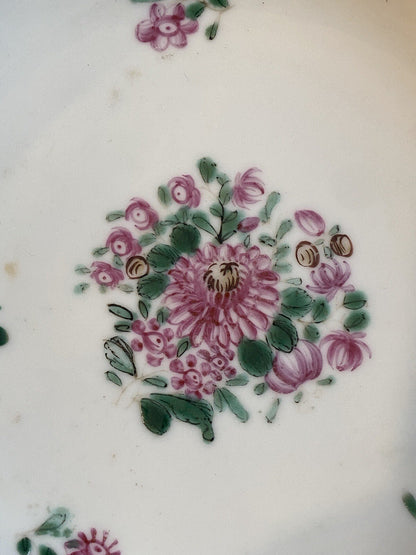 Qianlong Dynasty Antique Chinese 18th Century Porcelain Famile Rose Saucer Asian