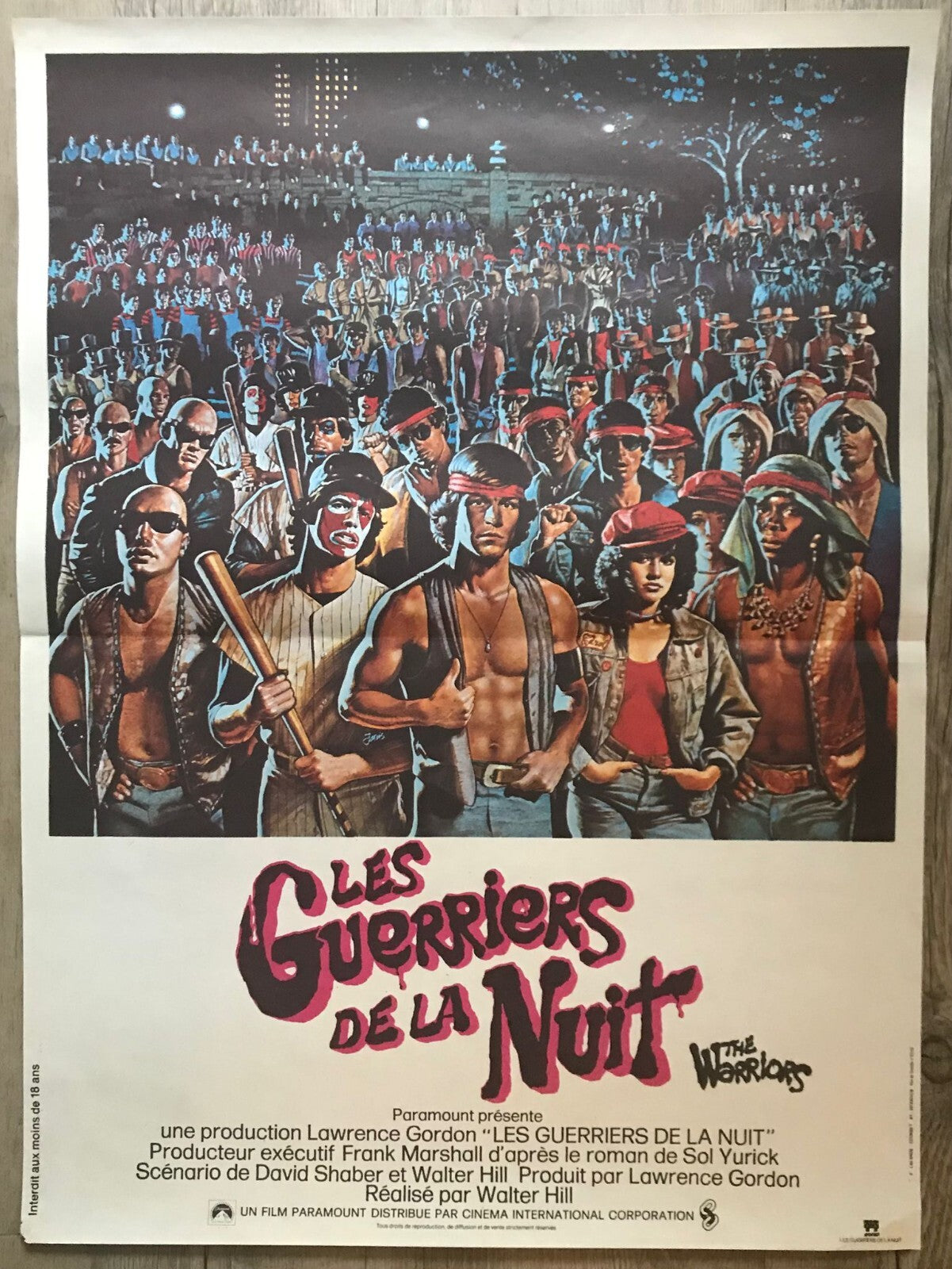 Orig Vintage Film Movie Poster Les Guerriers de la Nuit The Warriors Cult