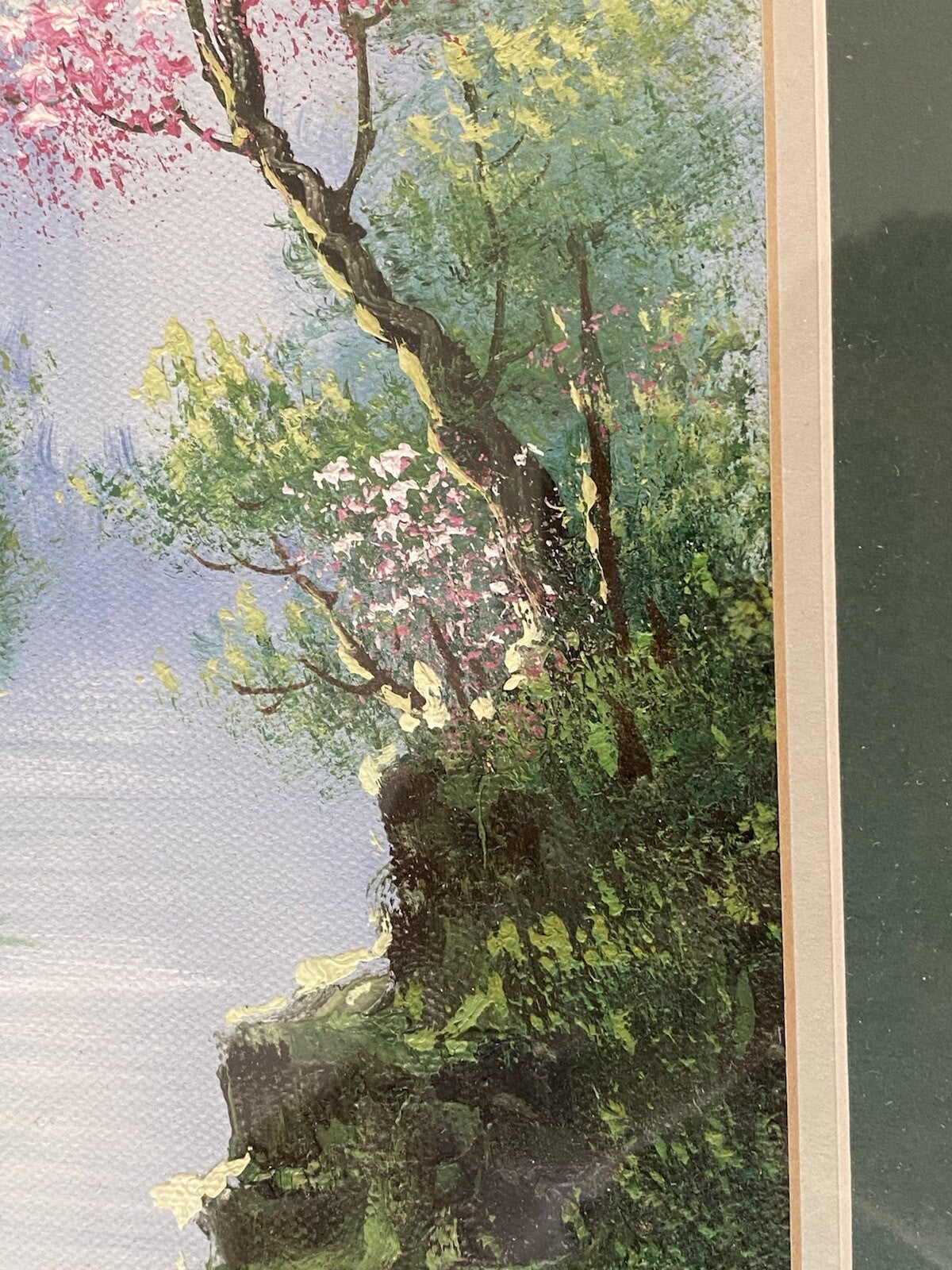 Vintage Chinese Landscape Oil Painting Huangshan Mountains 20th Century Asian