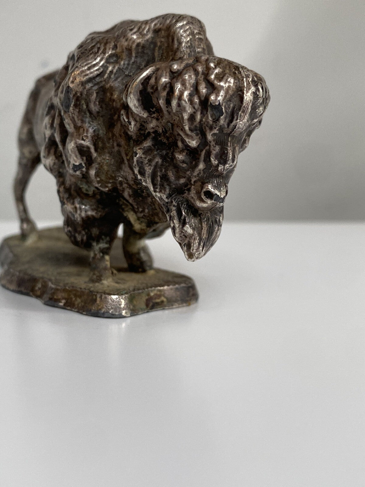 Rare Antique Buffalo Bison Car Hood Ornament Automobilia Bronze? Gas Petroliana