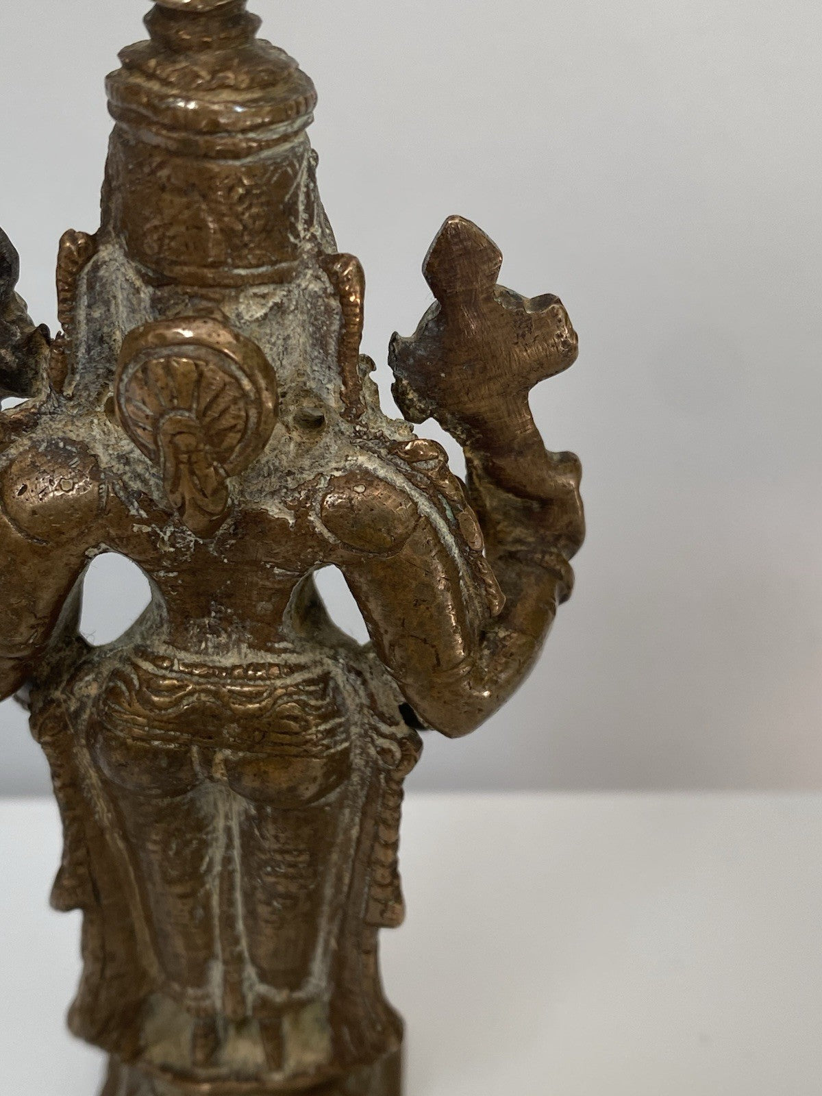 Antique Bronze Statue Vishnu Figure Sculpture 18th/ 19th Century Indian Hindu