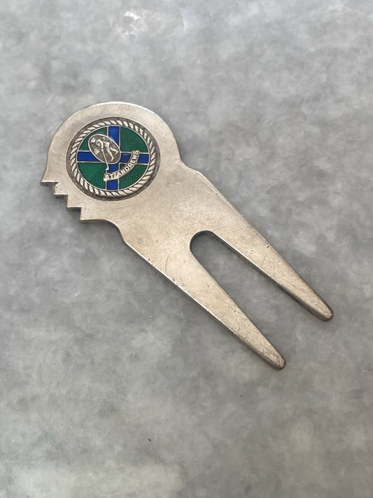 Solid Silver St Andrews Golf Scottish Enamel Pitch Mark Repair Course Hallmarks