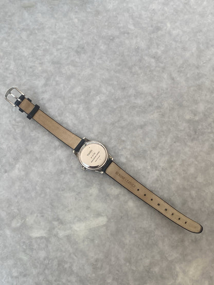 New Timex Watch Ladies Indiglo Black Leather Strap Quartz Water Resistant 5 ATM