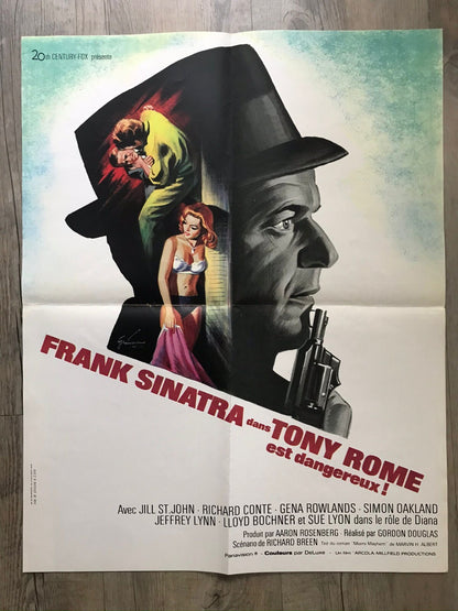 Orig Vintage Film Movie Poster Tony Rome Frank Sinatra Boris Grinsson French