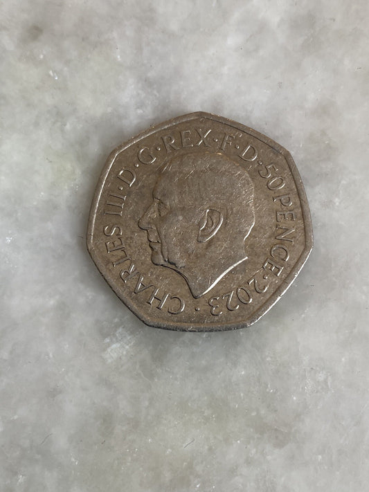 Rare 50p Coin 2023 Uncrowned King Charles III 111  Coronation Fifty Pence Coin