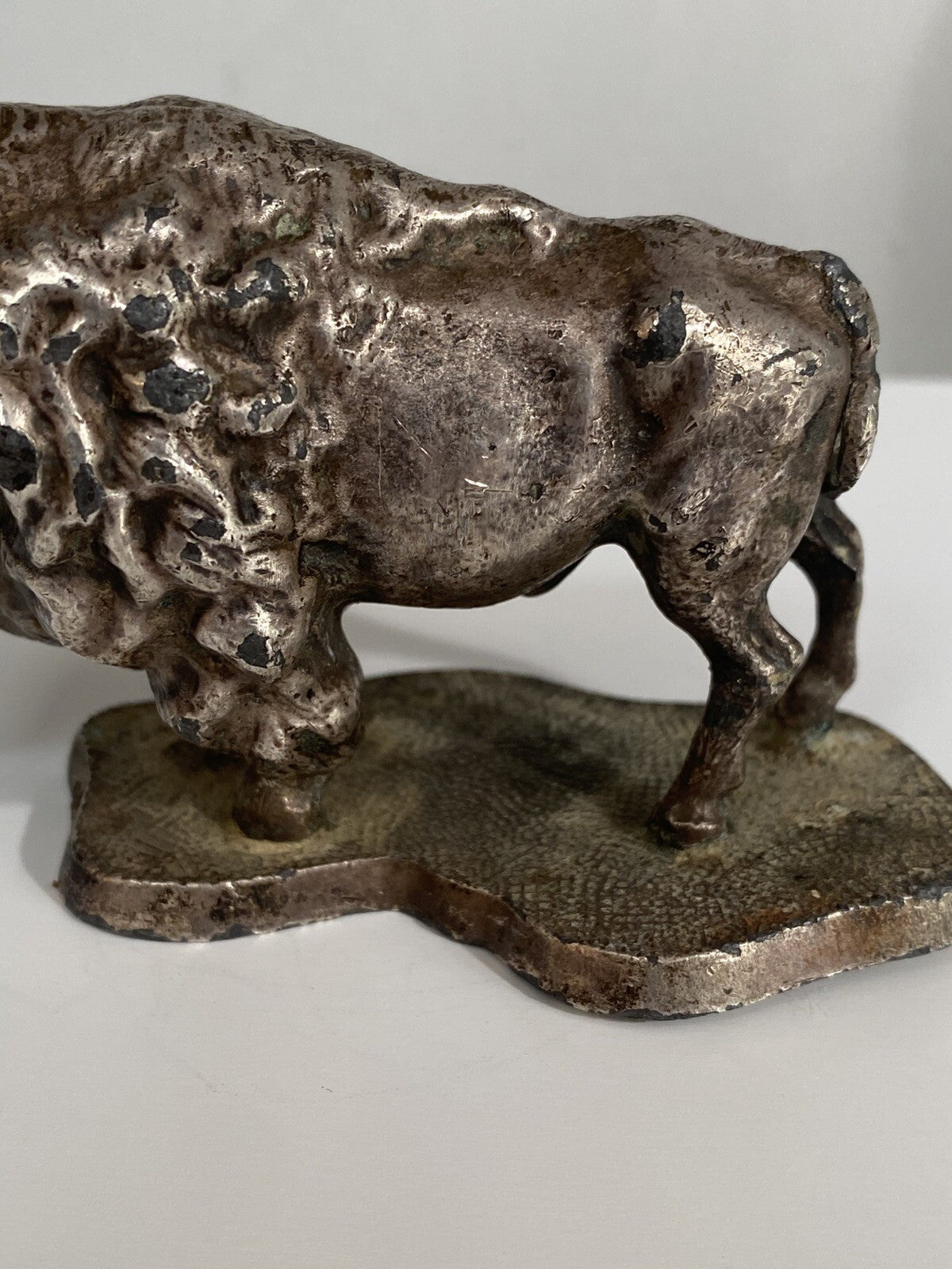 Rare Antique Buffalo Bison Car Hood Ornament Automobilia Bronze? Gas Petroliana