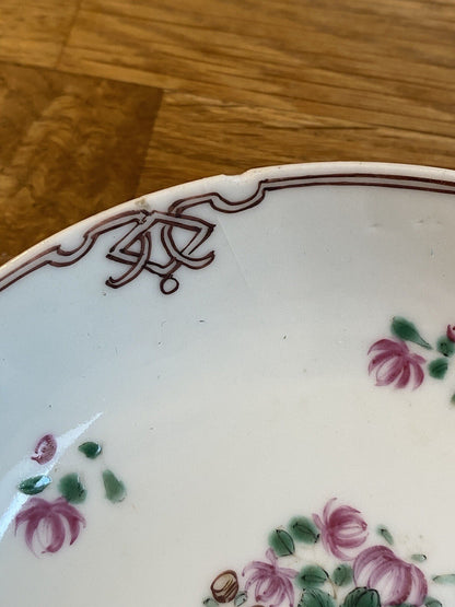 Qianlong Dynasty Antique Chinese 18th Century Porcelain Famile Rose Saucer Asian