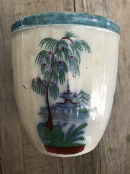 Vintage 19th Century Victorian Floral Small Pot With Lid