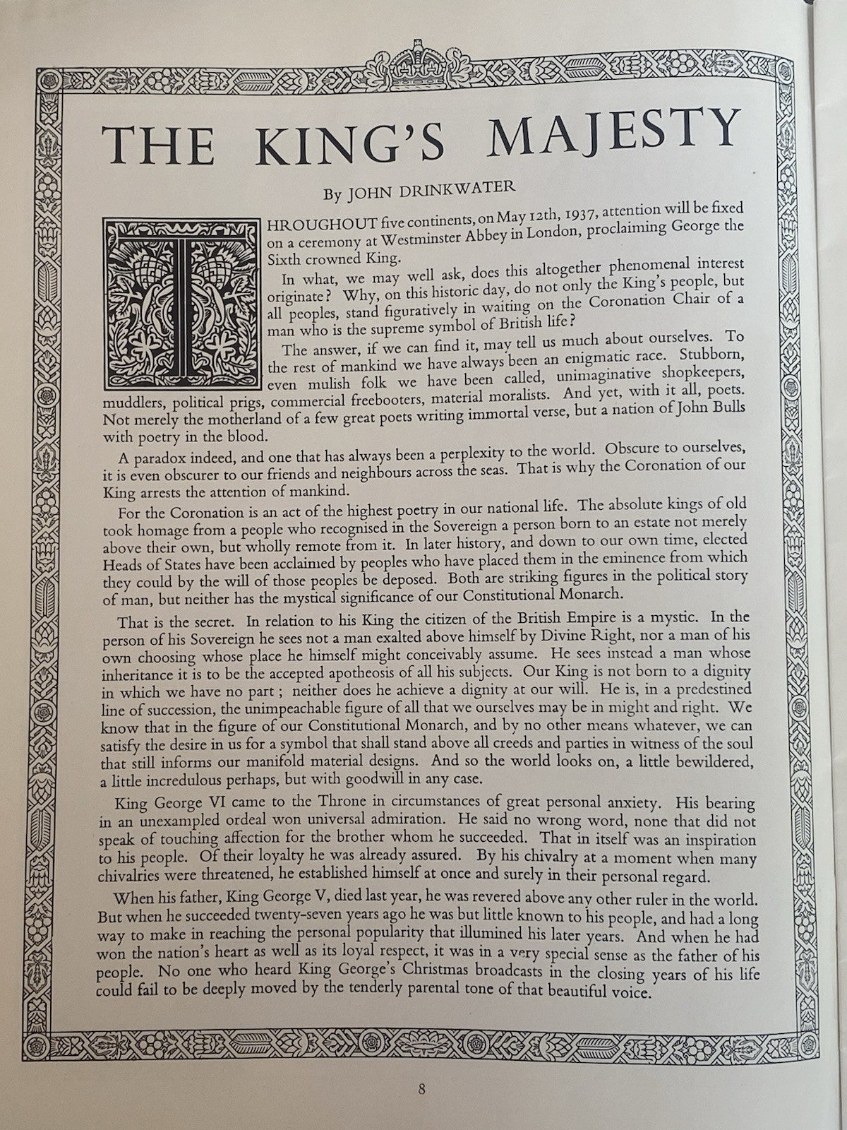 1937 King George VI Queen Elizabeth Mother Coronation Souvenir Royal Programme