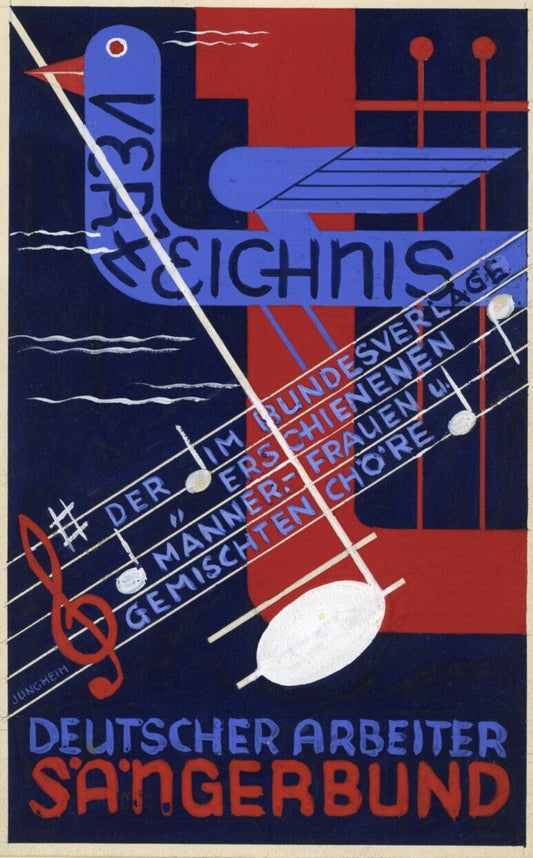 Original Vintage Hand Painted Poster Maquette Design Michael Jungheim Art Deco