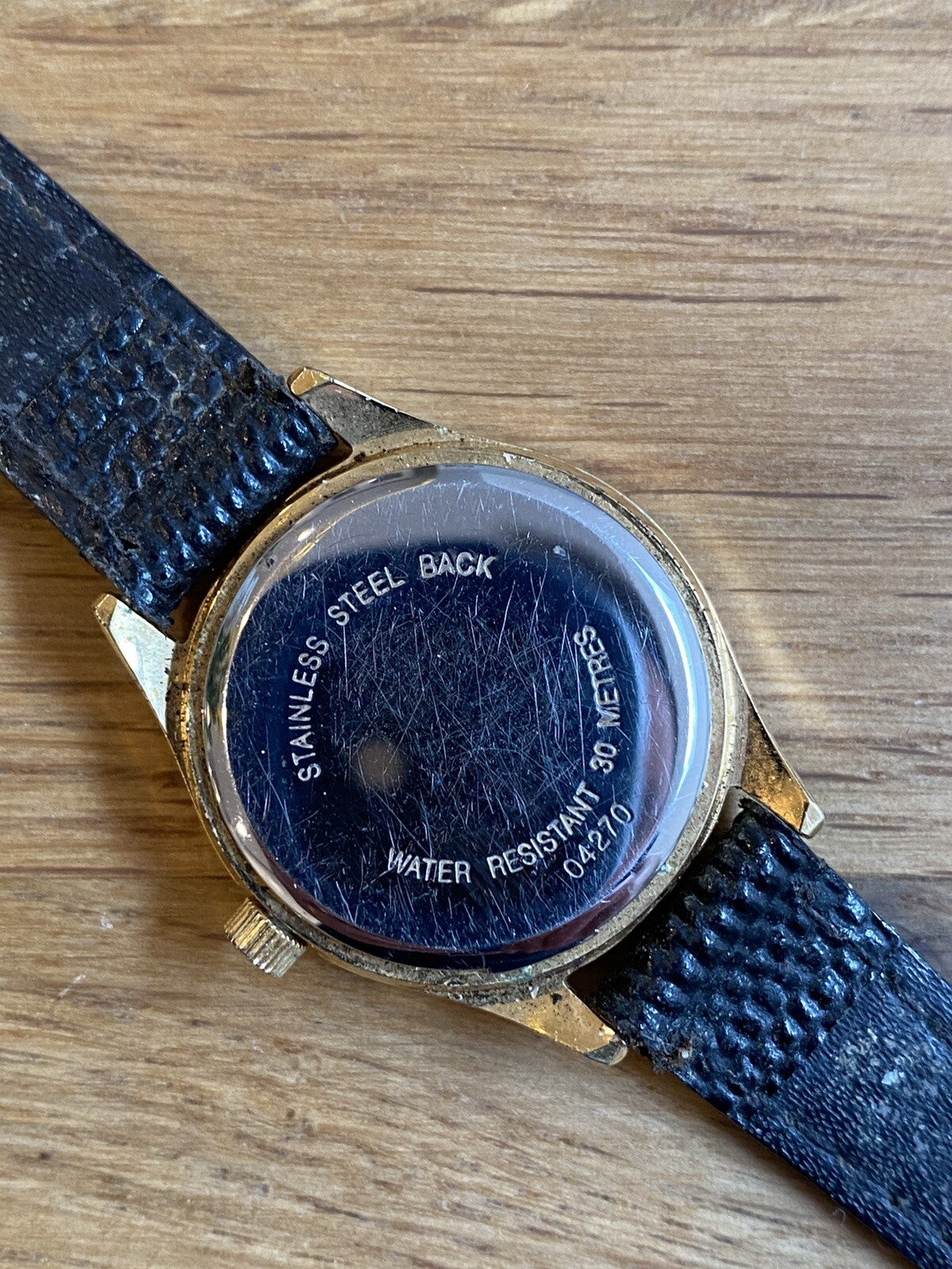Vintage Sekonda Watch Water Resist Quartz 04270 Leather Strap Water Resistant