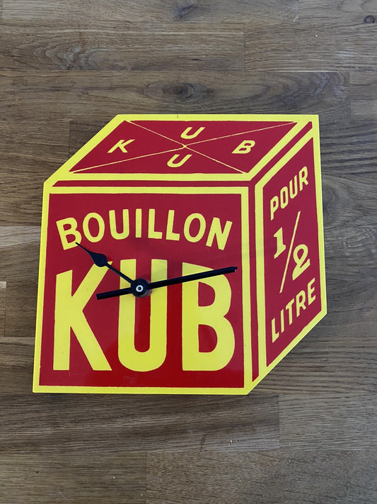 Original Vintage Kub Bouillon Stock Cubes Advertising Clock French