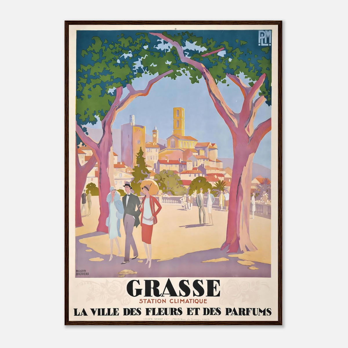 Roger Broders Grasse City of Flowers - French PLM Railway Art Deco Travel Poster Print
