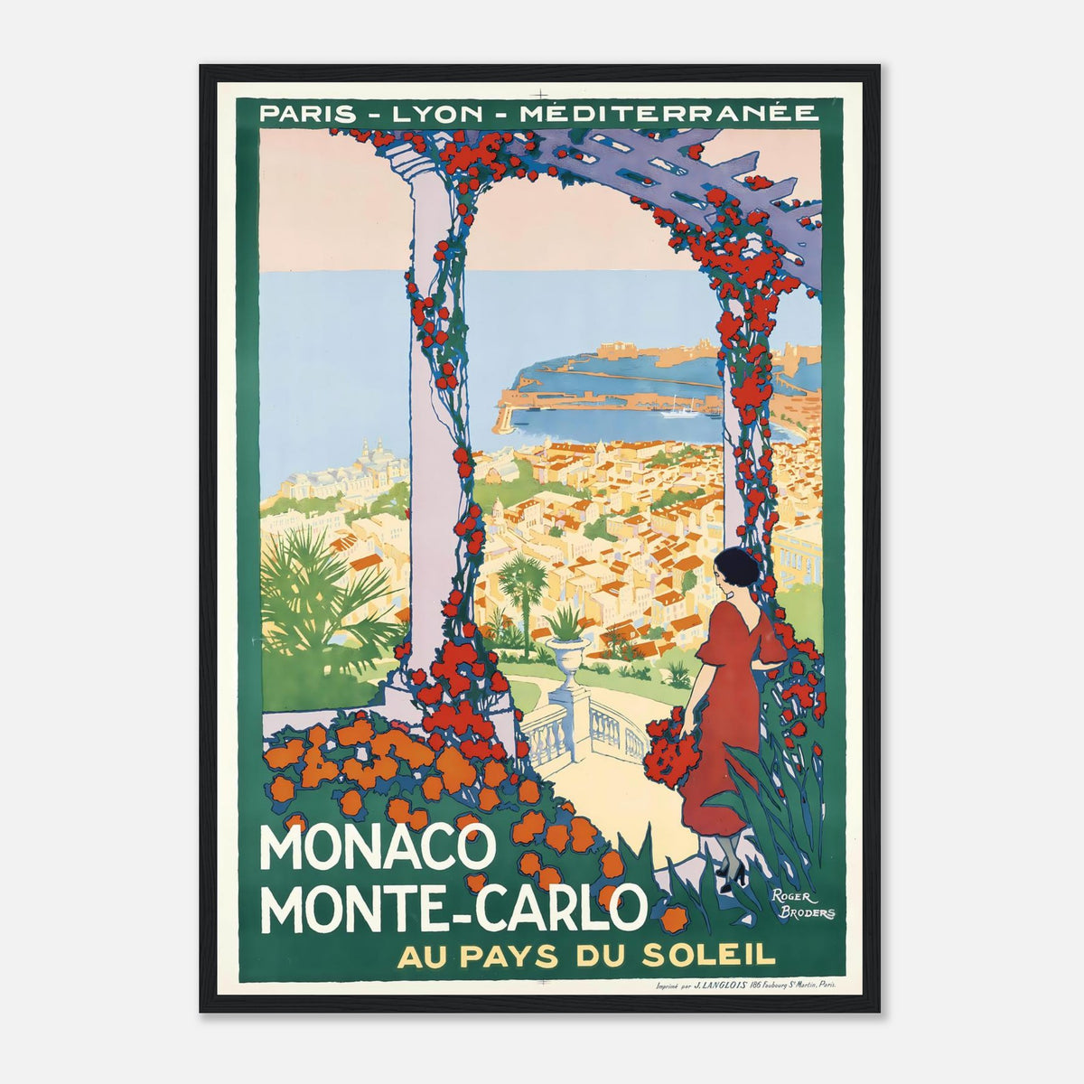 Roger Broders Monaco Monte-Carlo Au Pays du Soleil - French PLM Railway Art Deco Travel Poster Print