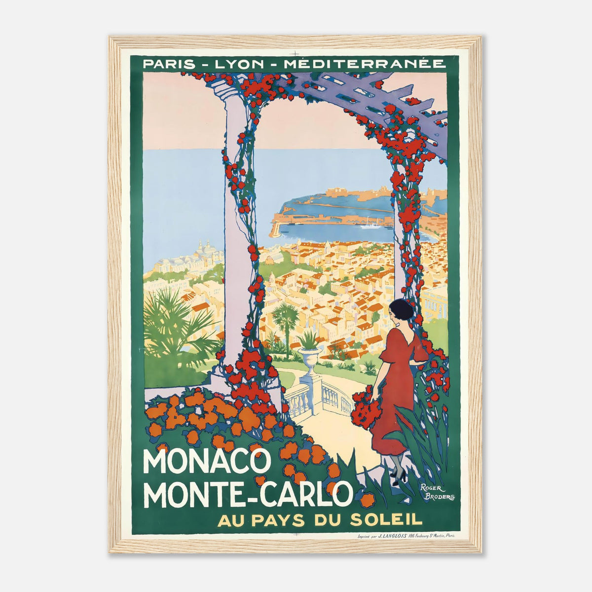 Roger Broders Monaco Monte-Carlo Au Pays du Soleil - French PLM Railway Art Deco Travel Poster Print
