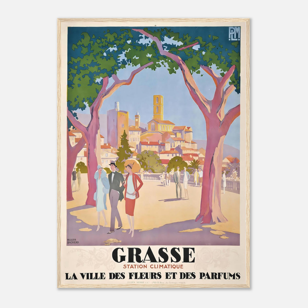 Roger Broders Grasse City of Flowers - French PLM Railway Art Deco Travel Poster Print