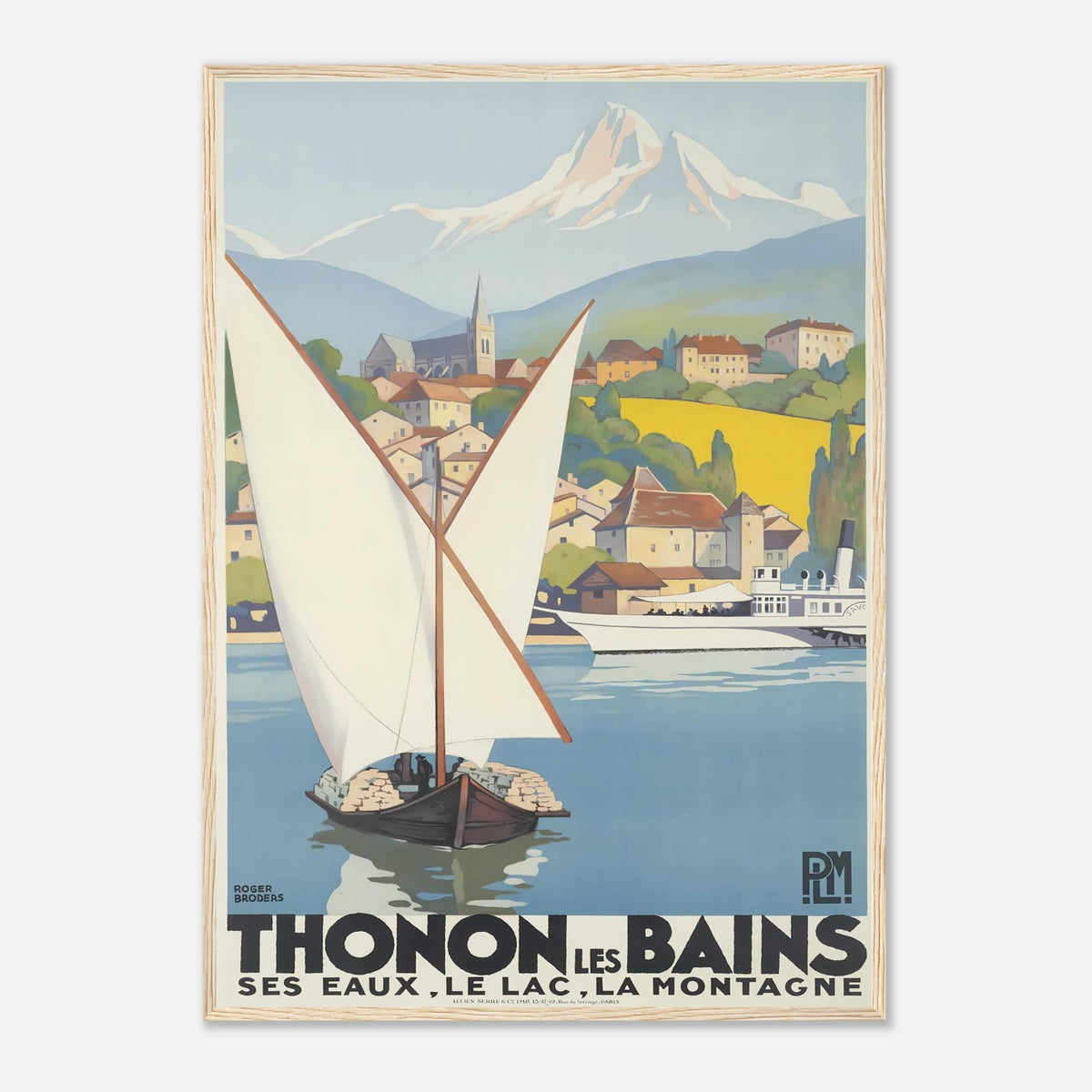 Roger Broders Thonon-les-Bains - French PLM Railway Art Deco Travel Poster Print
