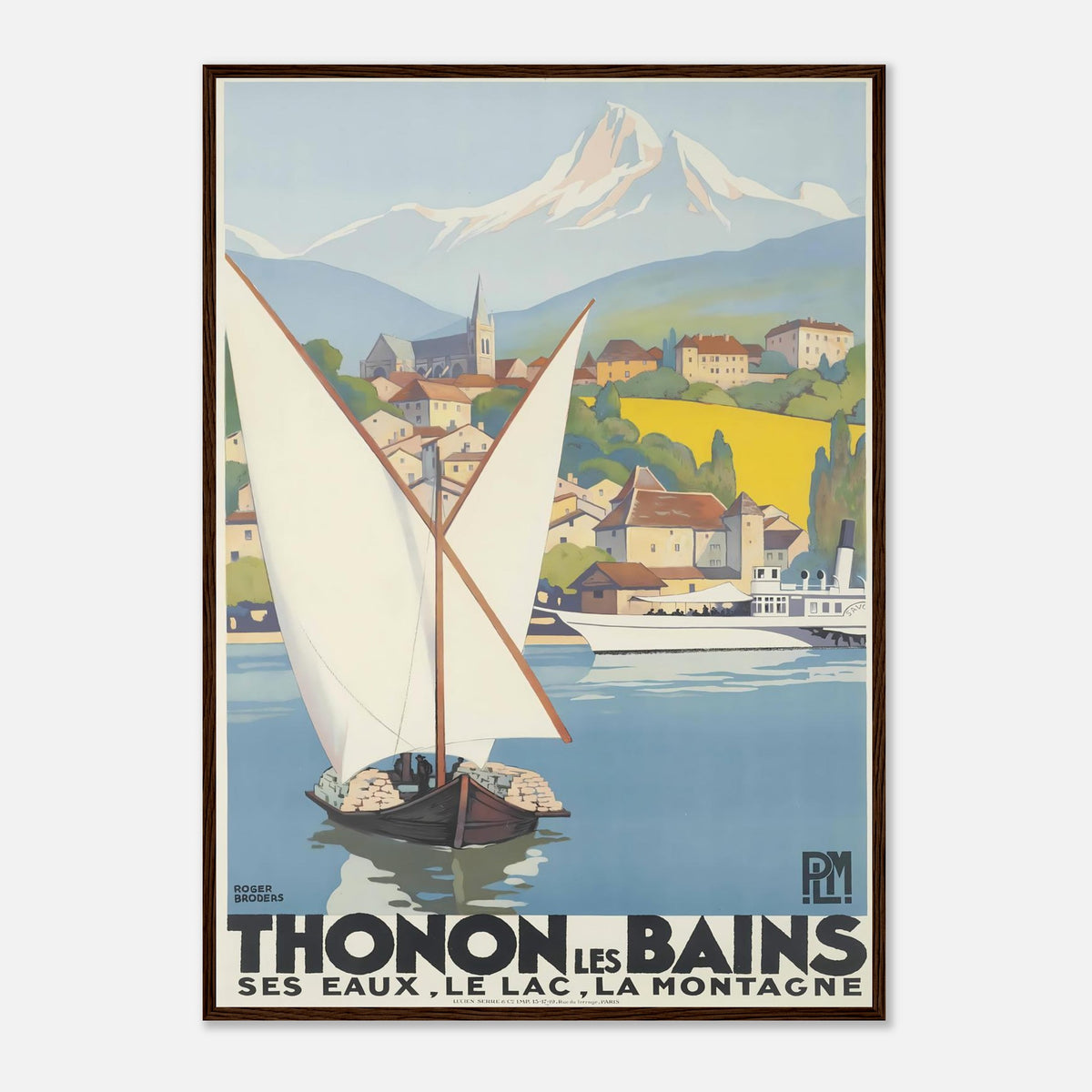 Roger Broders Thonon-les-Bains - French PLM Railway Art Deco Travel Poster Print