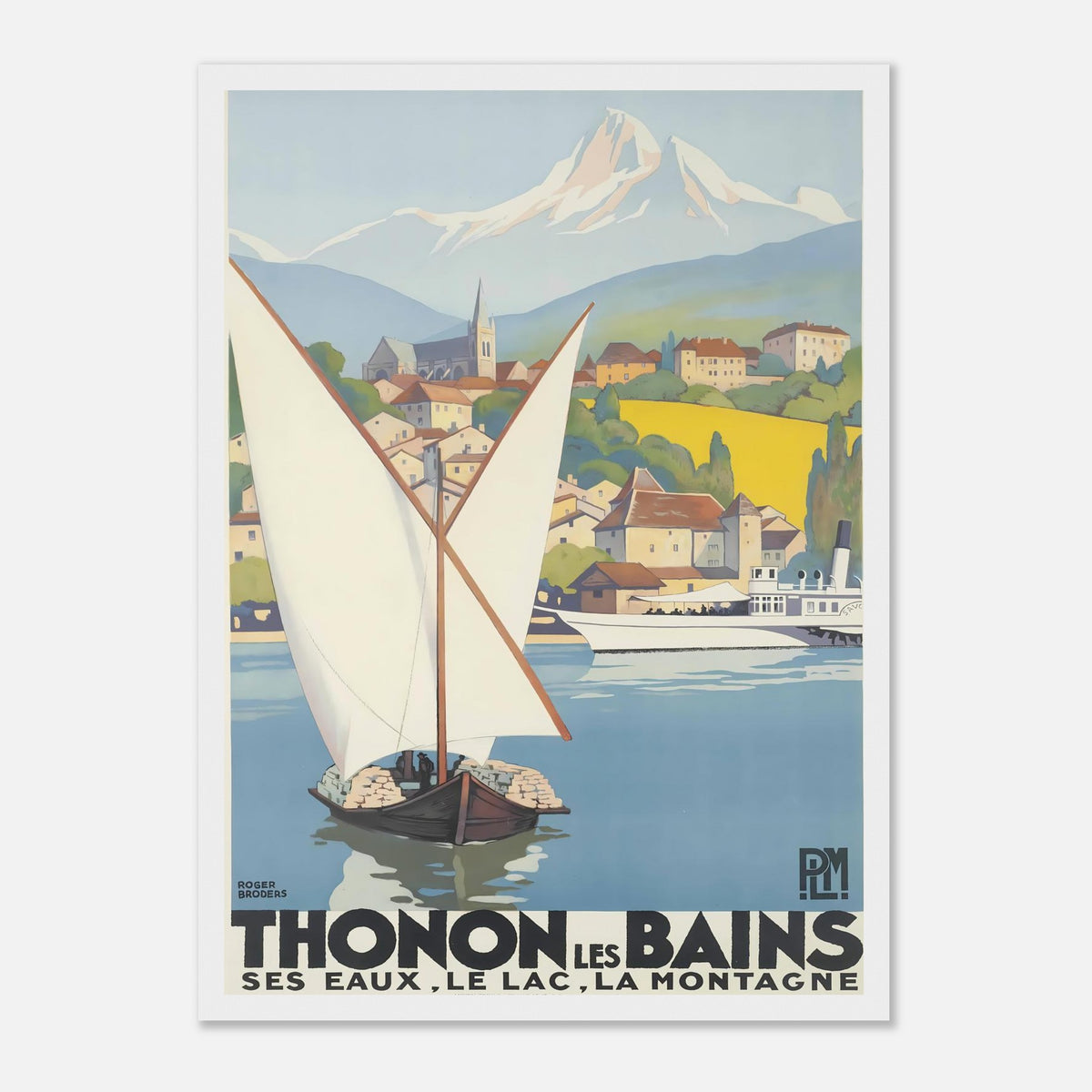 Roger Broders Thonon-les-Bains - French PLM Railway Art Deco Travel Poster Print