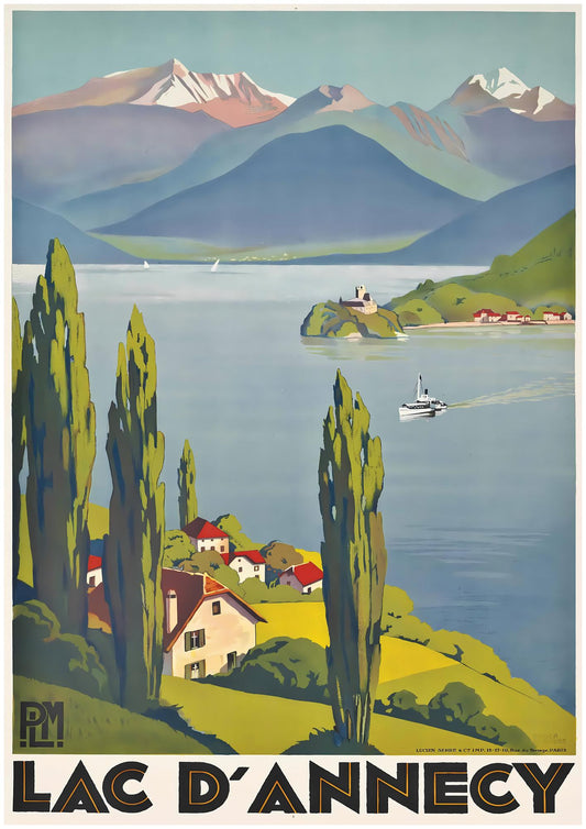 Roger Broders Lac d’Annecy - French Alps PLM Railway Art Deco Travel Poster Print