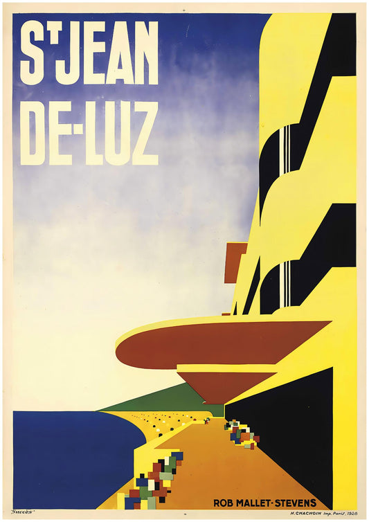 Robert Mallet-Stevens St. Jean-de-Luz - Modernist French Art Deco Travel Poster Print