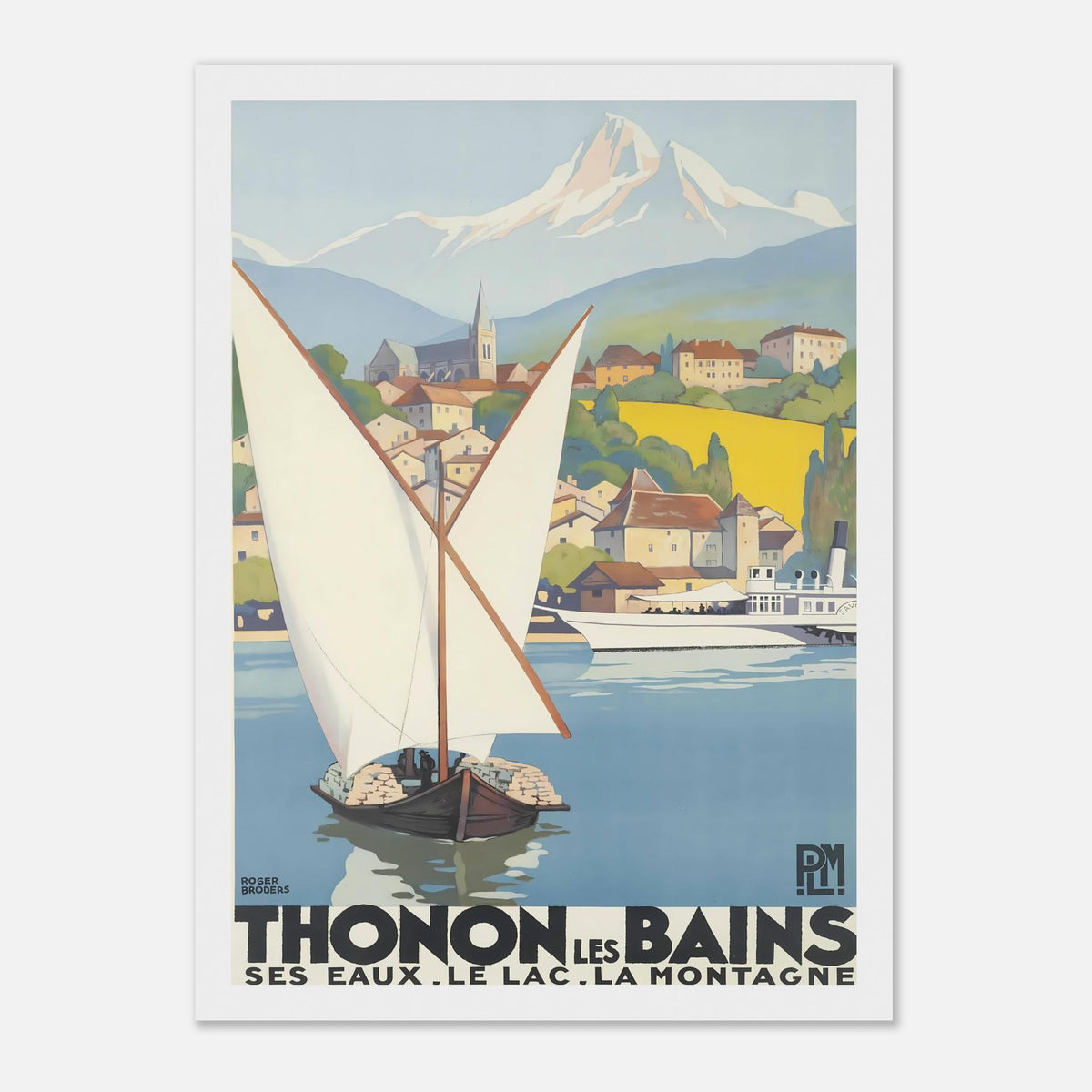 Roger Broders Thonon-les-Bains - French PLM Railway Art Deco Travel Poster Print