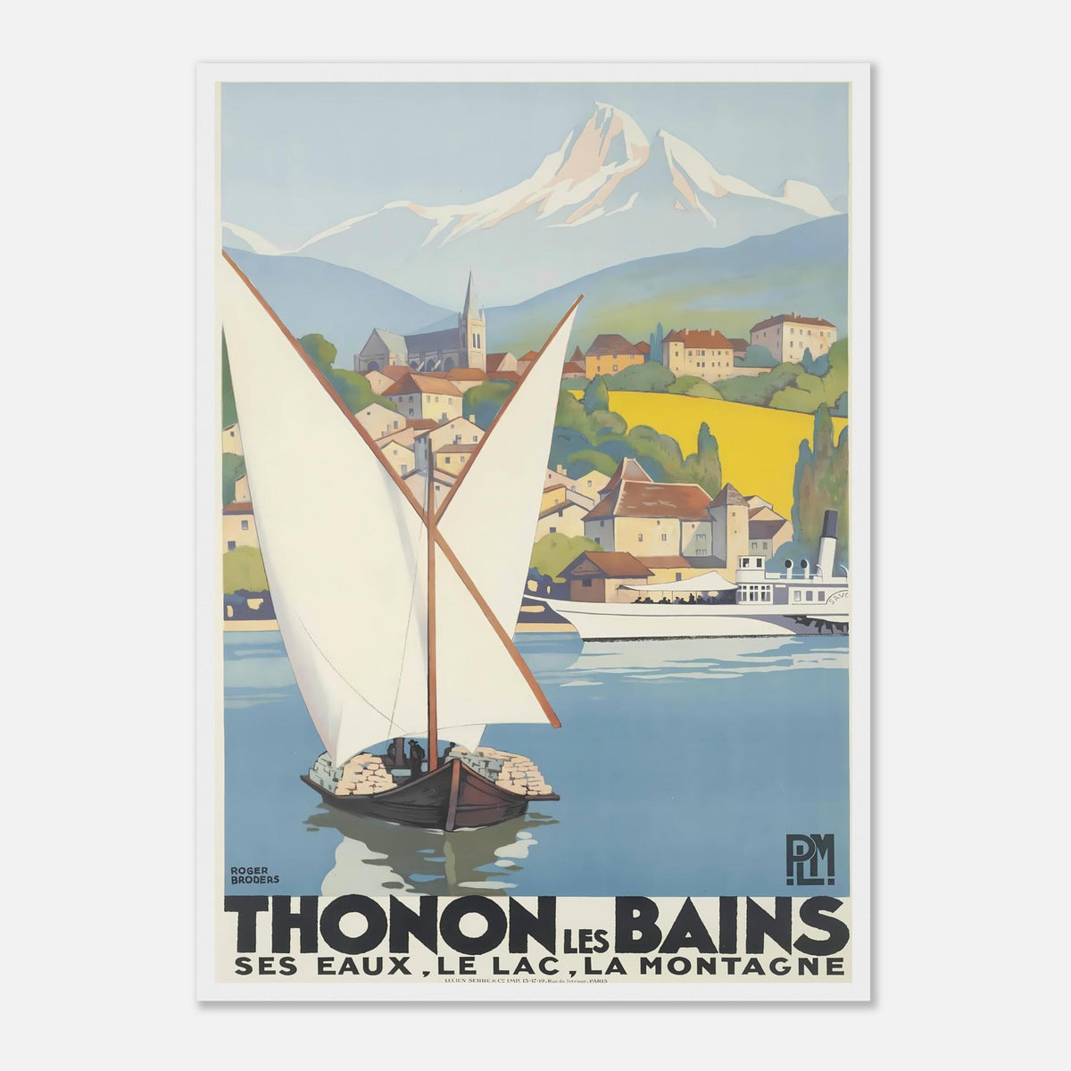 Roger Broders Thonon-les-Bains - French PLM Railway Art Deco Travel Poster Print