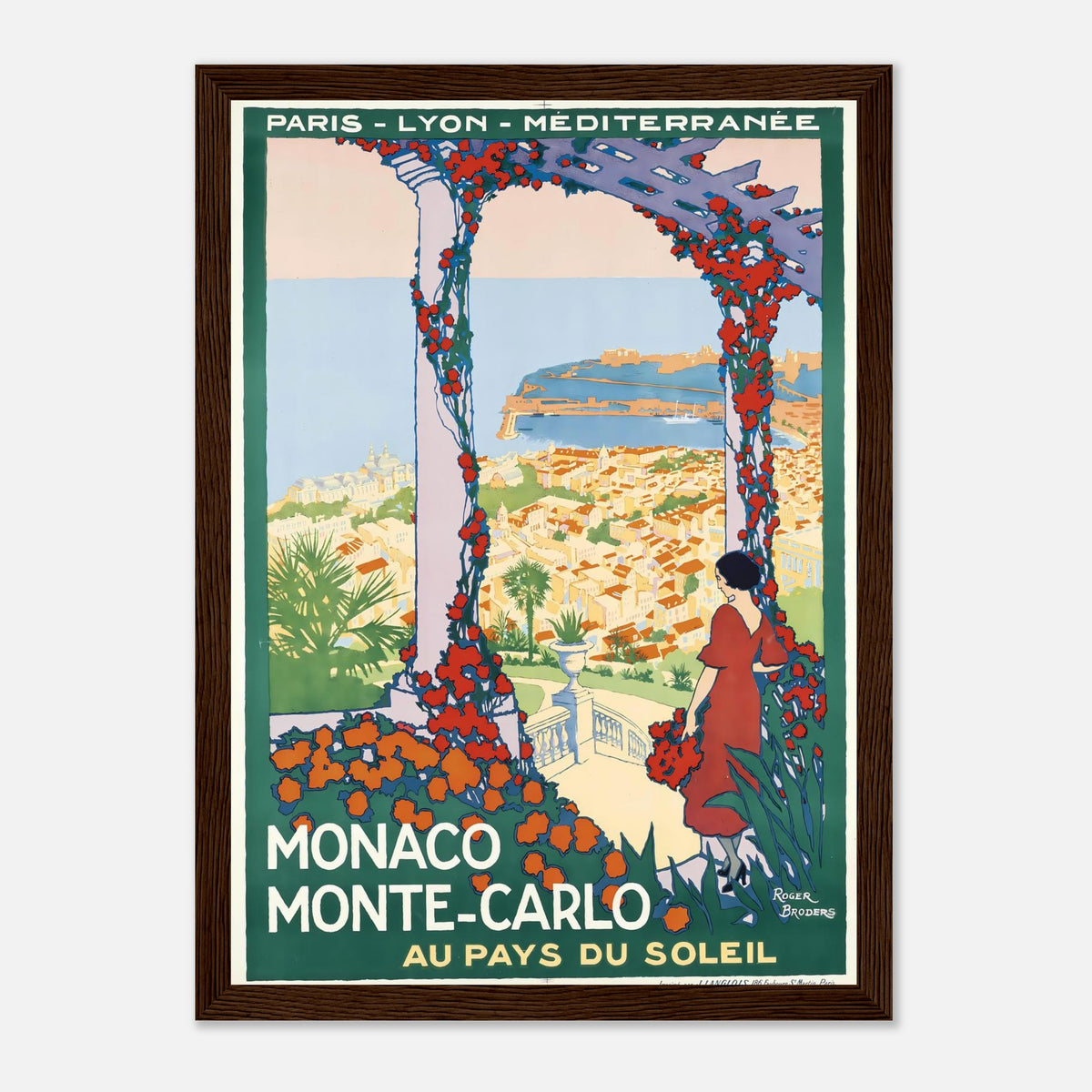 Roger Broders Monaco Monte-Carlo Au Pays du Soleil - French PLM Railway Art Deco Travel Poster Print