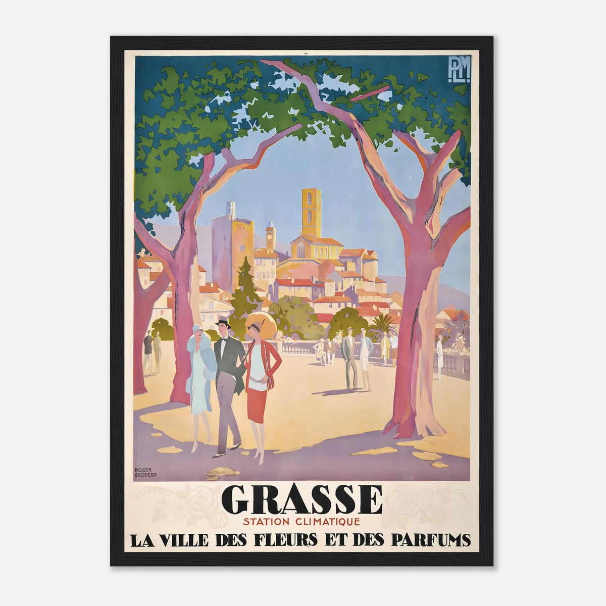 Roger Broders Grasse City of Flowers - French PLM Railway Art Deco Travel Poster Print