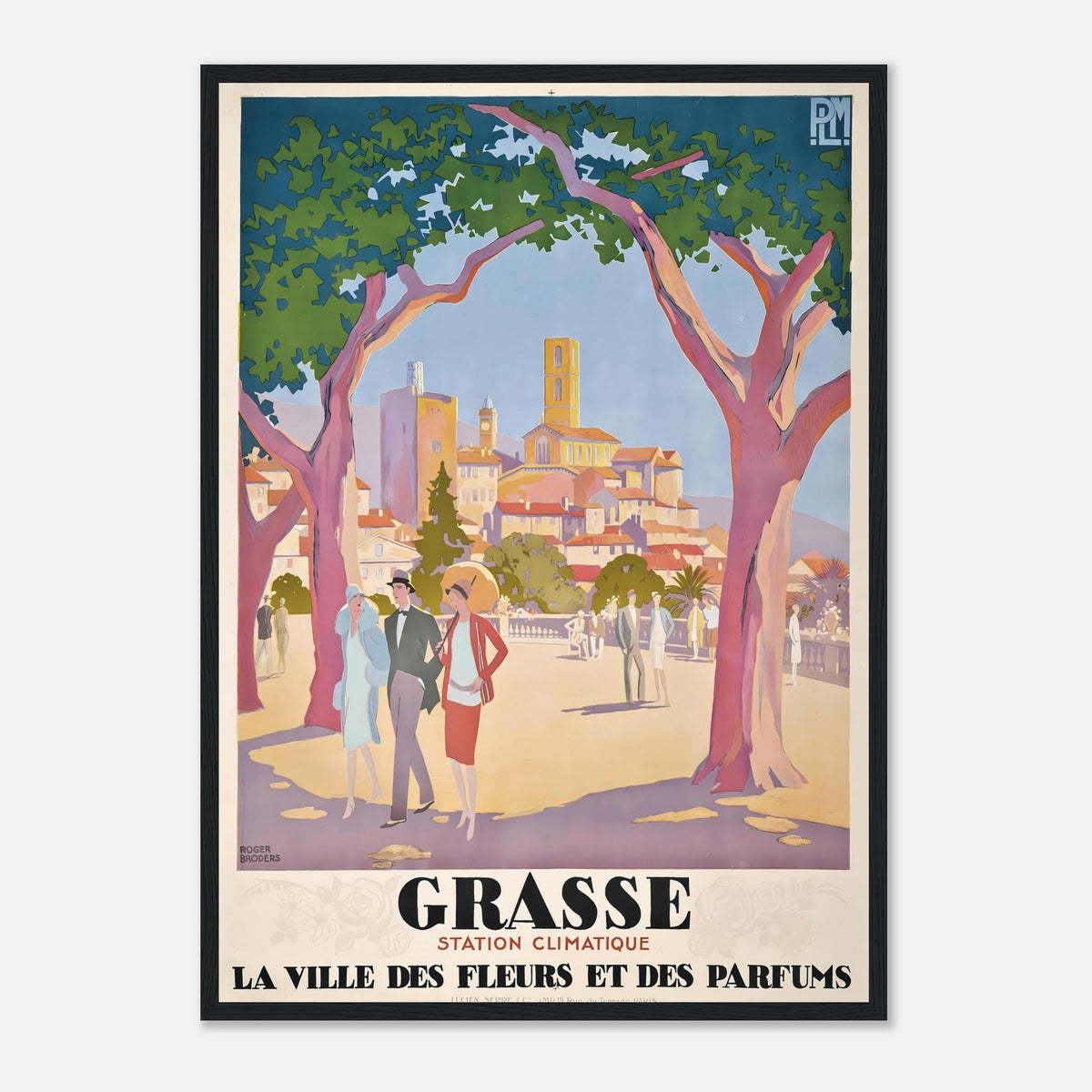 Roger Broders Grasse City of Flowers - French PLM Railway Art Deco Travel Poster Print