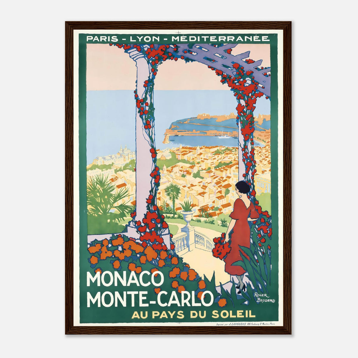 Roger Broders Monaco Monte-Carlo Au Pays du Soleil - French PLM Railway Art Deco Travel Poster Print