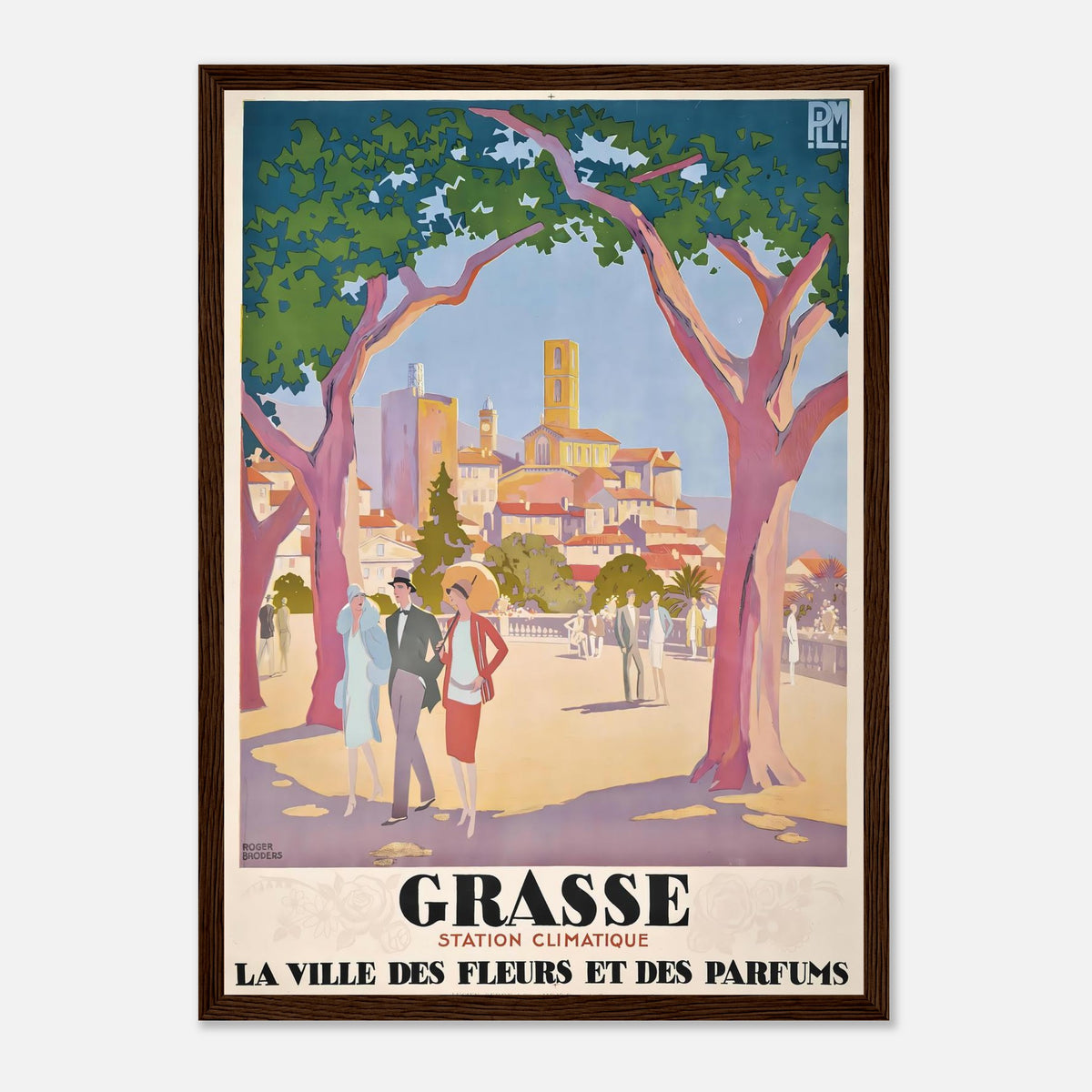Roger Broders Grasse City of Flowers - French PLM Railway Art Deco Travel Poster Print
